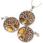 Nupuyai Tree of Life Stone Pendant Necklace for Unisex, Pendants with Chain 19.5'' Chakra Jewelry