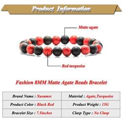 Xusamss Fashion Yoga 8MM Natural Stone Beads Oil Diffuser Bracelet,7 1/2 Wrist