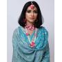 Zephyrr Traditional Floral Fashion Jewellery Neckalce Set, Earrings, Maang Tiika, Bracelet, Ring For Women Haldi, Mehendi, Baby Shower Occasion