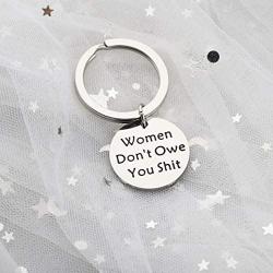 BAUNA Feminism Jewelry Women Inspiration Keychain Girl Power Gift Women Don’t Owe You Shit Feminist Female Equality Key Ring
