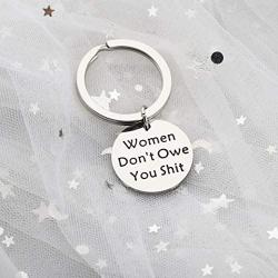 BAUNA Feminism Jewelry Women Inspiration Keychain Girl Power Gift Women Don’t Owe You Shit Feminist Female Equality Key Ring