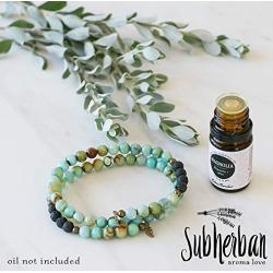 Subherban Essential Oil Bracelets - Aromatherapy Bracelet - Lava Rock Anxiety Bracelet - NOOSA WRAP - Handmade Jewelry - Gifts for Women