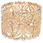 Nicole Miller New York Goldtone Floral Filigree Crystal Rhinestones Stretch Bangle Bracelets