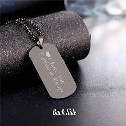 U7 Military Dog Tags for Men Stainless Steel Bible Verse Isaiah 41:10/Matthew 6:9 Jewelry Strength Faith Pendant Cross Necklaces for Women,Chain Length 22'' 24'' 26'', Custom Text Engrave on Back Side