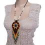 Handmade Beaded Indian Fashion Jewelry Womens Black Fire Seed Beaded Star Designee Necklace Earrings Set S-53-SB-8