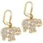 18K Yellow Gold Plated Two Tone Filigree Elephant Drop Earrings (38x17.5mm) 18K Yellow Gold Plated Two Tone Filigree Elephant Drop Earrings (38x17.5mm)