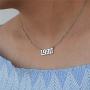 RTY Stainless Steel Birth Year Necklace Initial Year Number Pendant Necklace, 18k Gold Wedding Date Necklace Friendship Jewelry