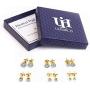 UHIBROS Stainless Steel Stud Earrings Set Hypoallergenic Cubic Zirconia 18K White Gold 316L CZ Earring 6 Pairs 3-8mm