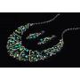Hamer Bridal Link Prom Costume Jewelry Crystal Choker Pendant Bib Statement Chain Charm Necklace and Earrings Wedding Jewelry Sets for Brides