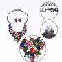 EVER FAITH Austrian Crystal Spring Floral Leaves Plant Cluster Multicolor Jewelry Set