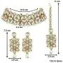I Jewels Indian Bollywood Gold Plated Ethnic Faux Kundan Party Wear Jewelry Set with Earrings & Maang Tikka for Women (IJ164W)