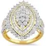 Jewelili 10kt Yellow Gold 2cttw Baguette and Round Diamond Ring Jewelili 10kt Yellow Gold 2cttw Baguette and Round Diamond Ring