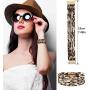 Sunmoon Statement Leopard Jewelry Set for Women Leopard Leather Bracelet Teardrop Drop Dangle Earrings Long Tassel Pendant Necklace Mothers Day Necklace Earrings Gift