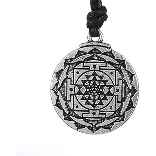 My Shape Sri Yantra Great Wealth Hindu Goddess Pendant Neckalce Tantric Yoga Jewelry for Men Women
