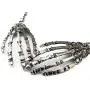 FXmimior Silver Skeleton Hand Shapped Halloween Gothic Necklet Rock Punk Accessories Women Girl (necklace& earrings)