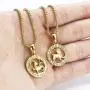 Hermah Gold Plated Zodiac Sign Pendant Necklace for Women Men Leo AriesConstellation Horoscope Pendant Stainless Steel Box Link Chain 22inch