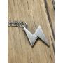 BEANS Stainless Steel Classic Vintage Antique Lightning Bolt Pendant Necklace for Men Women,Free Chain 20 Inches