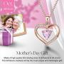 ✦Gifts for Mothers Day✦ Forever Love Heart Necklace Jewelry 18K White Gold/ Rose Gold Plated 925 Sterling Silver Birthstone Pendant Necklace with 5A Cubic Zirconia Birthday Gifts for Women and Girls