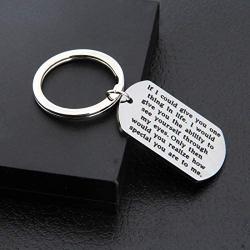 Zuo Bao Inspriational Gifts Graduation Keychain Dog Tag Keychain Gift to Son and Daughter If I Could Give You One Thing in Life