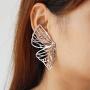 TIANHONGYAN Bohemian Hollow Butterfly Earrings Unique simple Butterfly wing Stud Lightweight Boho Dangle Drop Earrings for Women Girls Jewelry