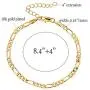 kelistom Gold Anklet for Women Men, 18K Gold Plated Figaro/Two Layer Beaded Chain Ankle Bracelets for Women with Extension kelistom Gold Anklet for Women Men, 18K Gold Plated Figaro/Two Layer Beaded Chain Ankle Bracelets for Women with Extension