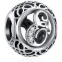 ChicSilver 925 Sterling Silver Alphabet Letter A-Z Charms Initial Cubic Zirconia Charms Beads for Bracelets Necklaces(with Gift Box)