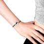 AeraVida Balance of Yin and Yang .925 Sterling Silver Cotton Rope Adjustable Wrist Pull Bracelet