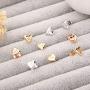 Heart Initial Stud Earrings for Girls, S925 Sterling Silver 14K Gold Plated Dainty Heart Earrings Hypoallergenic Little Girls Earrings for Women Toddler Earrings for Girls Kids