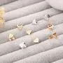 Heart Initial Stud Earrings for Girls, S925 Sterling Silver 14K Gold Plated Dainty Heart Earrings Hypoallergenic Little Girls Earrings for Women Toddler Earrings for Girls Kids