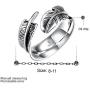 Gracefair Fashion Punk Stainless Steel Feather Ring Vintage Statement Leaf Ring Wing cast for Women Men Size 7-11