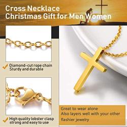 PROSTEEL Stainless Steel Cross Necklace for Men Women, Silver/Black/Gold Tone, Two Size, Hypoallergenic, Engrave Text Available, Come Gift Box