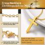PROSTEEL Stainless Steel Cross Necklace for Men Women, Silver/Black/Gold Tone, Two Size, Hypoallergenic, Engrave Text Available, Come Gift Box