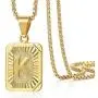 Trendsmax Initial A-Z Letter Pendant Necklace Mens Womens Capital Letter Yellow Gold Plated Stainless Steel Box Chain 22inch