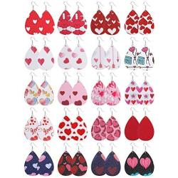 Valentine Leather Earrings Lightweight Teardrop Faux Leather Earrings for Women