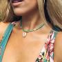 Jovono Bohemian Necklace with Turquoise Beads and Shell Pendant for Birthday Friendship Jewelry Mothers Day Gift (Gold)