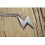 VNOX Vintage Antique Stainless Steel Lightning Bolt Pendant Necklace for Men Women,Free Chain 20 Inches