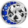 Cute Cat Bead Charms fit Pandora Charms Bracelet Blue Crystal Charm fit Snake Chain Bracelets