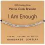 Wovanoo Morse Code Bracelets for Women Inspirational Gifts for Friend Adjustable Silk Sterling Silver Beaded Wrap Bracelet