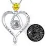 Sterling Silver I Love You Necklace 100 Languages Emerald Ruby Peridot Blue Sapphire Citrine Blue Opal Necklace for Her Birthday Gifts Sterling Silver I Love You Necklace 100 Languages Emerald Ruby Peridot Blue Sapphire Citrine Blue Opal Necklace for Her Birthday Gifts