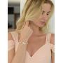 Mariell Luxury Blush Rose Gold Cubic Zirconia Crystal & Genuine Freshwater Pearl Wedding Bridal Bracelet