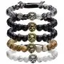 Jovivi 8mm Handmade Lion Head Macrame Adjustable Lava/Matte Agate/Picture/Dragon Stone Gemstone Beaded Bracelet,Unisex Jovivi 8mm Handmade Lion Head Macrame Adjustable Lava/Matte Agate/Picture/Dragon Stone Gemstone Beaded Bracelet,Unisex