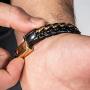 SERASAR | Premium Genuine Leather Bracelet for Men in Black | Magnetic Stainless Steel Clasp in Black, Silver and Gold | Exclusive Jewellery Box | Great Gift Idea