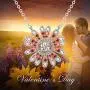 SUES SECRET Sunflower Necklace Crystal Jewelry for Women Girls Pendant with Elegant Box for mom Easter Gifts 2021 for her