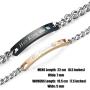 LOLIAS 2 Pcs His & Her Couples Bracelets for Men Women Gift for Lover His Queen Her King Stainless Steel Bracelet Chain Jewelry Matching Set Anniversary Promise