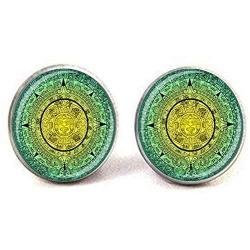 Aztec Mayan calendag Charm Earring,Mayan Calendar Jewelry Aztec Calendar Jewelry Aztec Jewelry Mayan Jewelry Gift