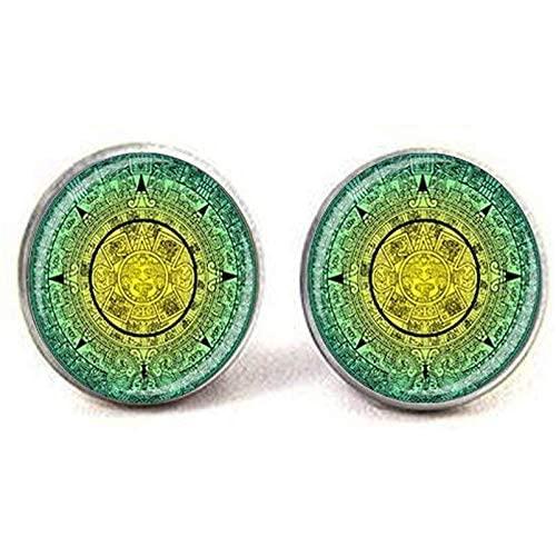 Aztec Mayan calendag Charm Earring,Mayan Calendar Jewelry Aztec Calendar Jewelry Aztec Jewelry Mayan Jewelry Gift