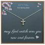 EFYTAL Small Cross Necklace for Women and Girls, Christian Gifts for Easter, First Communion, Confirmation, Baptism, Sterling Silver Dainty CZ, Tiny Pendant Jewelry, Religious Gift for Catholic Birthday