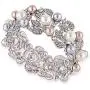 Fashion Statement Pearl Bangle Bracelet for Women, Silver Plating Chunky Bangle Wedding Party Prom Jewelry Cuff Bangle Fashion Statement Pearl Bangle Bracelet for Women, Silver Plating Chunky Bangle Wedding Party Prom Jewelry Cuff Bangle