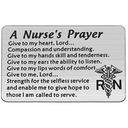 CENWA Nurse Prayer Wallet Card Give to My Heart Lord Compassion and Understanding Gift for Nurse Nursing School Graduation Gift RN Jewelry