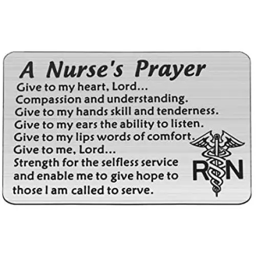 CENWA Nurse Prayer Wallet Card Give to My Heart Lord Compassion and Understanding Gift for Nurse Nursing School Graduation Gift RN Jewelry